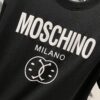 6931a597ccd8ab3d7af99ea7 MOSCHINO 260g Crew Neck Short Sleeve T-Shirt with Classic Brand Logo Foil Print