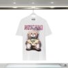 6931a59cccd8ab3d7af99efe Q611# ♈️ Premium Combed Double-Yarn MOSCHINO 23 Lunar Rabbit Limited Edition Short Sleeve T-Shirt, 230g Double-Ply 32s 100% Cotton Fabric, Direct-to-Garment Digital Print, Unisex Design, Colors: Black, White