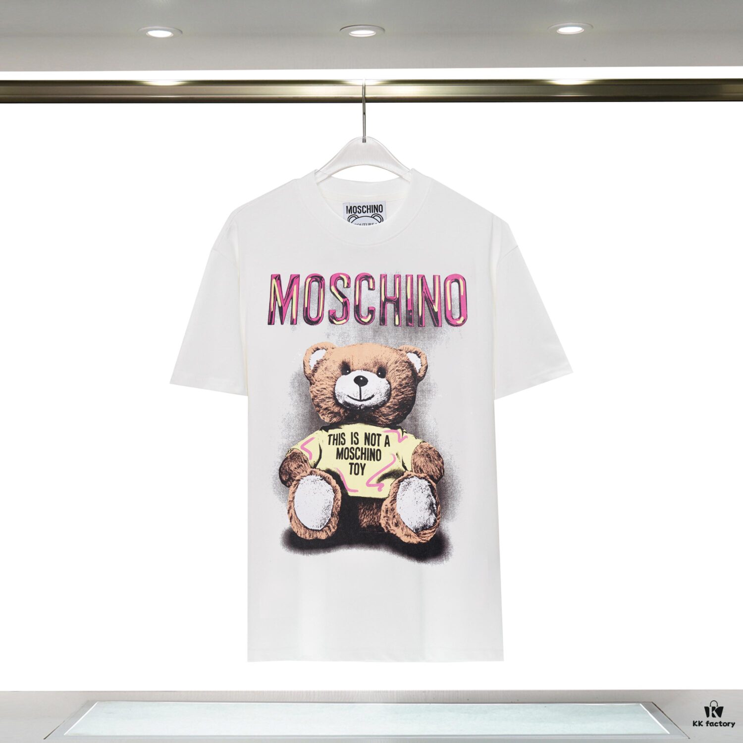 6931a59cccd8ab3d7af99efe Q611# ♈️ Premium Combed Double-Yarn MOSCHINO 23 Lunar Rabbit Limited Edition Short Sleeve T-Shirt, 230g Double-Ply 32s 100% Cotton Fabric, Direct-to-Garment Digital Print, Unisex Design, Colors: Black, White