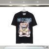 6931a59cccd8ab3d7af99eff Q611# ♈️ Premium Combed Double-Yarn MOSCHINO 23 Lunar Rabbit Limited Edition Short Sleeve T-Shirt, 230g Double-Ply 32s 100% Cotton Fabric, Direct-to-Garment Digital Print, Unisex Design, Colors: Black, White