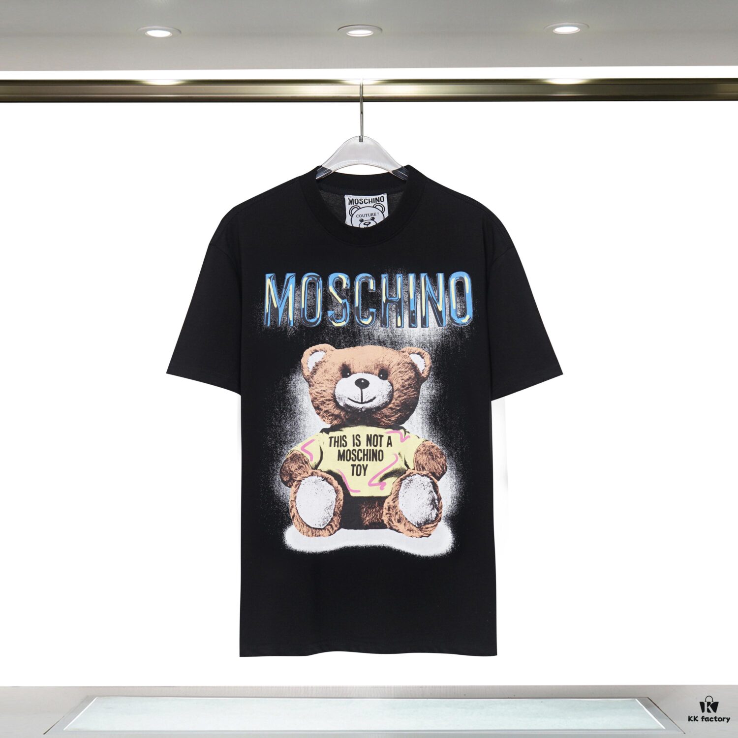 6931a59cccd8ab3d7af99eff Q611# ♈️ Premium Combed Double-Yarn MOSCHINO 23 Lunar Rabbit Limited Edition Short Sleeve T-Shirt, 230g Double-Ply 32s 100% Cotton Fabric, Direct-to-Garment Digital Print, Unisex Design, Colors: Black, White