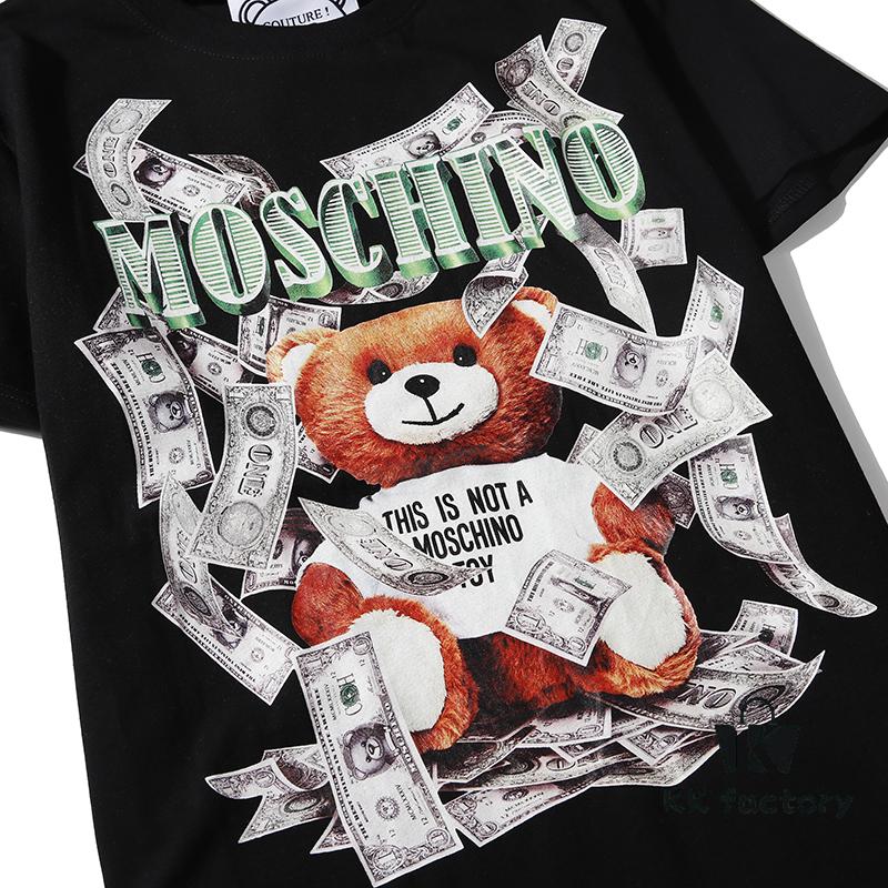 6931a59dccd8ab3d7af99f15 Moschino New Arrival Bear Print Logo Digital Printing Design Black and White S-XXL