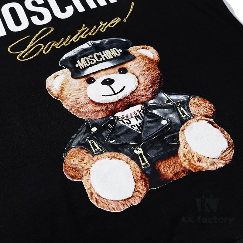 Moschino Classic Style, Super Cool Ice Porcelain Cotton Fabric, Black and White, S-XXL