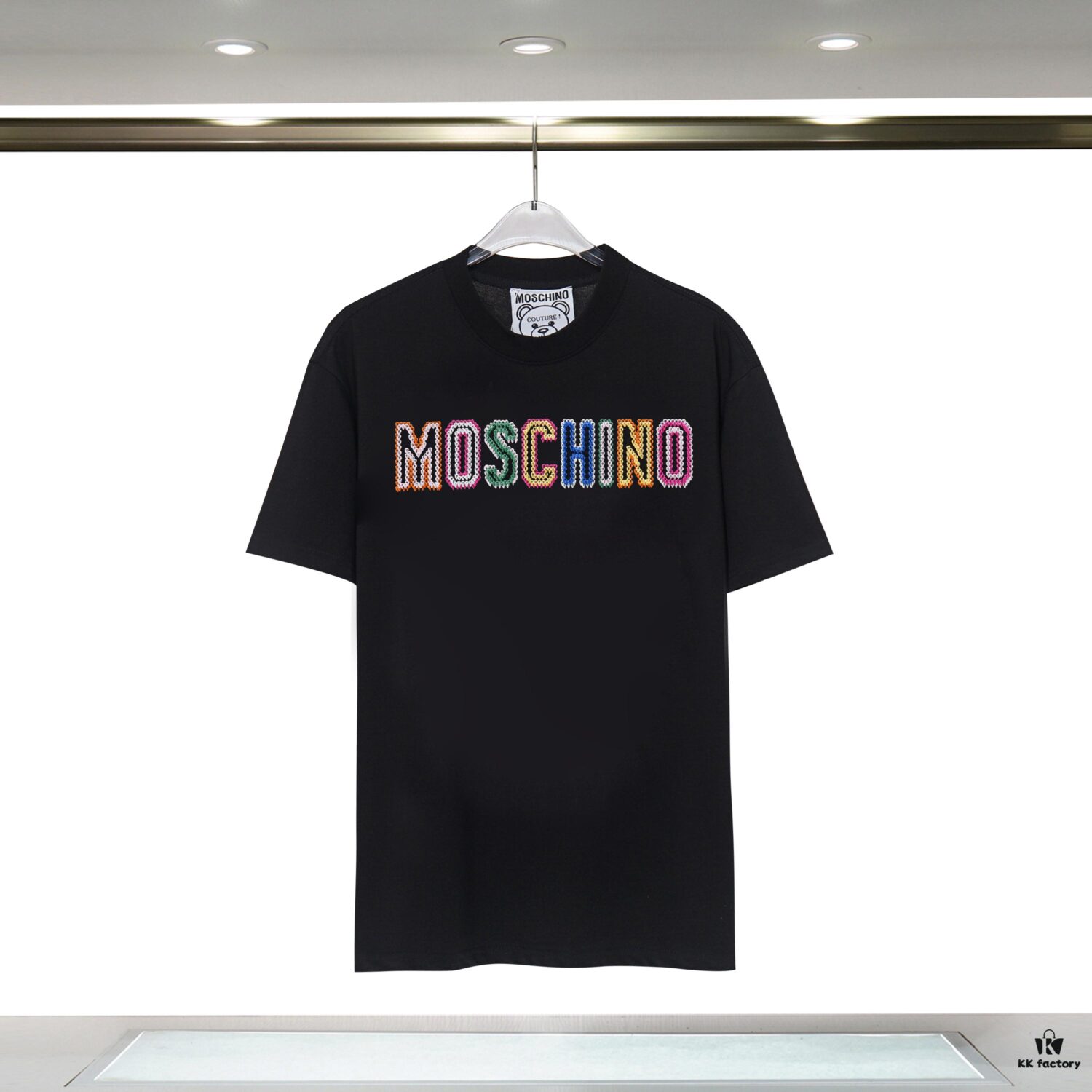 6931a5a7ccd8ab3d7af99fcb Q628#♈️ Fine Cotton Double-Yarn MOSCHINO New Short Sleeve T-Shirt, 230g Double-Ply 32s Pure Cotton Fabric with Special Machine Embroidery, Unisex Design
