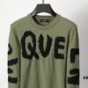 6931a5a9ccd8ab3d7af99fe5 Winter New Round Neck Pullover Sweater 3066# - Classic McQueen Letter Jacquard, Stylish, High-End and Elegant, Thickened Comfortable Warm Clothing in Military Green
