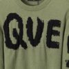 6931a5a9ccd8ab3d7af99fe6 Winter New Round Neck Pullover Sweater 3066# - Classic McQueen Letter Jacquard, Stylish, High-End and Elegant, Thickened Comfortable Warm Clothing in Military Green