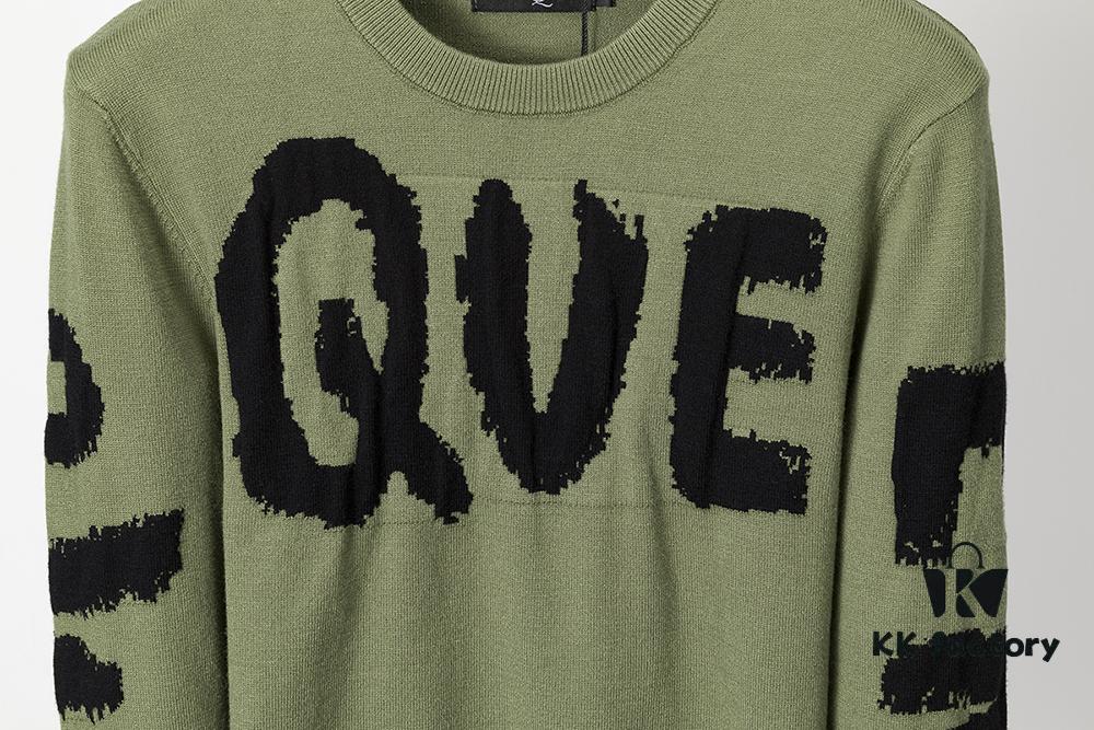 6931a5a9ccd8ab3d7af99fe6 Winter New Round Neck Pullover Sweater 3066# - Classic McQueen Letter Jacquard, Stylish, High-End and Elegant, Thickened Comfortable Warm Clothing in Military Green