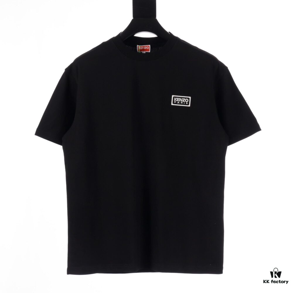 6931a5adccd8ab3d7af9a02e KENZO KZ 25 Early Spring New Arrival Black Label White Embroidered Letter Short Sleeve T-Shirt