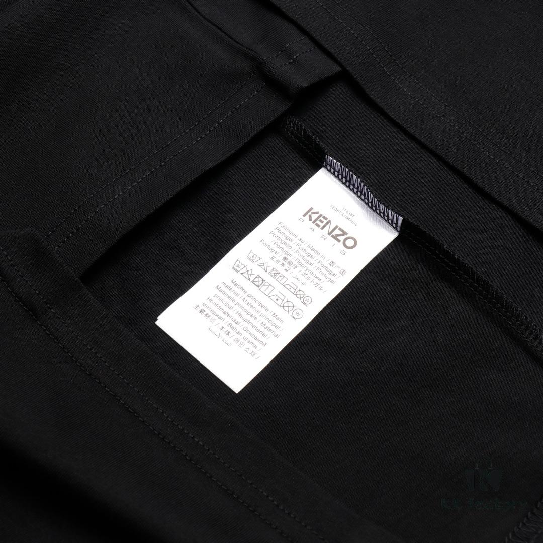 6931a5adccd8ab3d7af9a035 KENZO KZ 25 Early Spring New Arrival Black Label White Embroidered Letter Short Sleeve T-Shirt