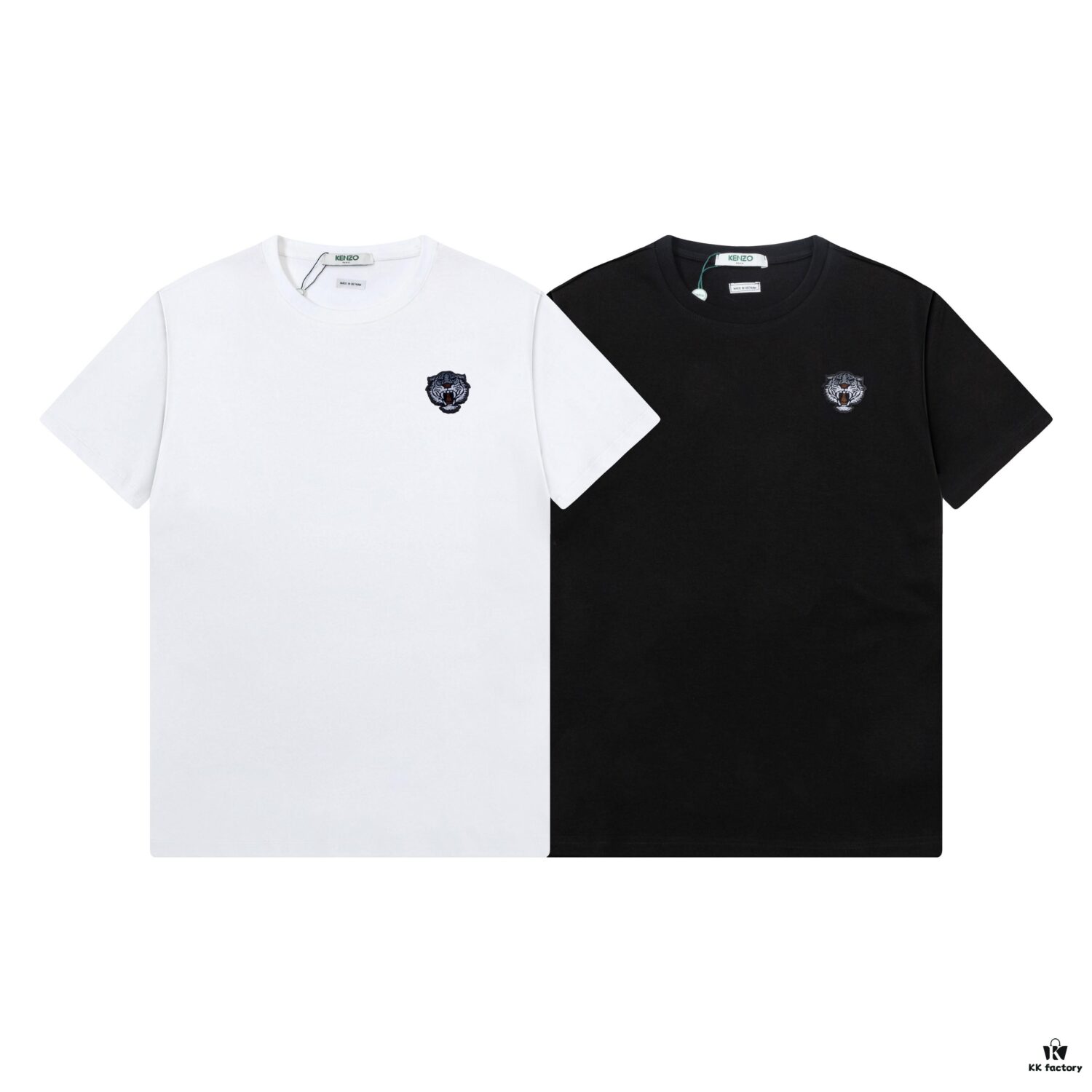 6931a5b1ccd8ab3d7af9a070 KEZNO – 2025 New Spring/Summer Premium 270g Silk-Cotton Short Sleeve T-Shirt with Embroidered Tiger Head Design, 3D Embossment Exuding Mature Elegance, Minimalist Classic Logo, Ideal Choice for Spring and Summer Wear