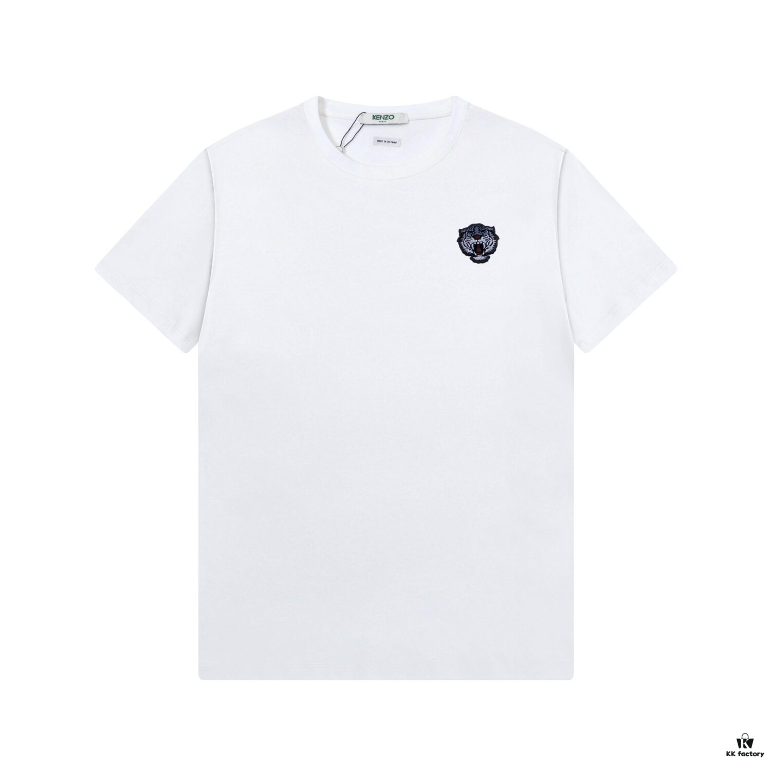 6931a5b1ccd8ab3d7af9a071 KEZNO – 2025 New Spring/Summer Premium 270g Silk-Cotton Short Sleeve T-Shirt with Embroidered Tiger Head Design, 3D Embossment Exuding Mature Elegance, Minimalist Classic Logo, Ideal Choice for Spring and Summer Wear