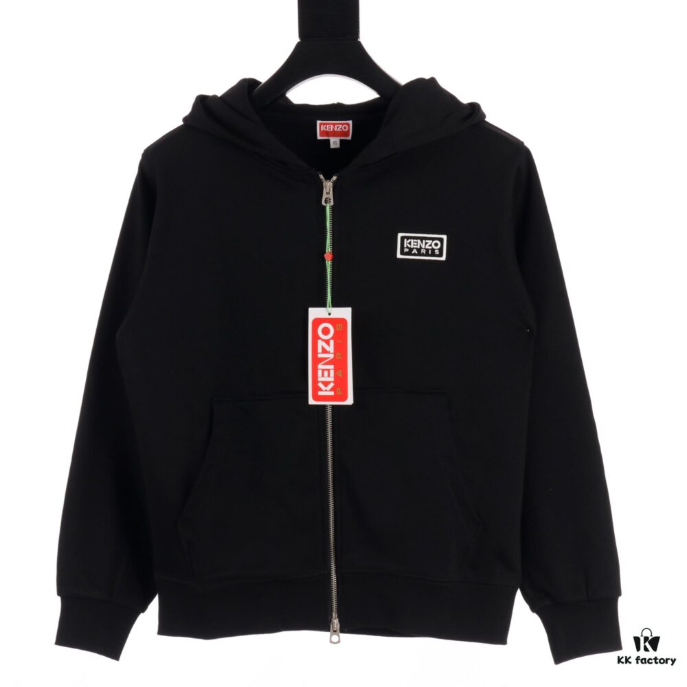 6931a5b2ccd8ab3d7af9a07e KENZO Koushun Takada KZ 24 Spring Collection Black and White Letter Zipper Hooded Jacket