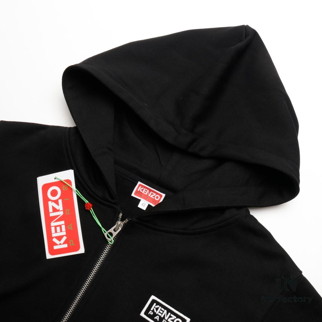6931a5b2ccd8ab3d7af9a07f KENZO Koushun Takada KZ 24 Spring Collection Black and White Letter Zipper Hooded Jacket