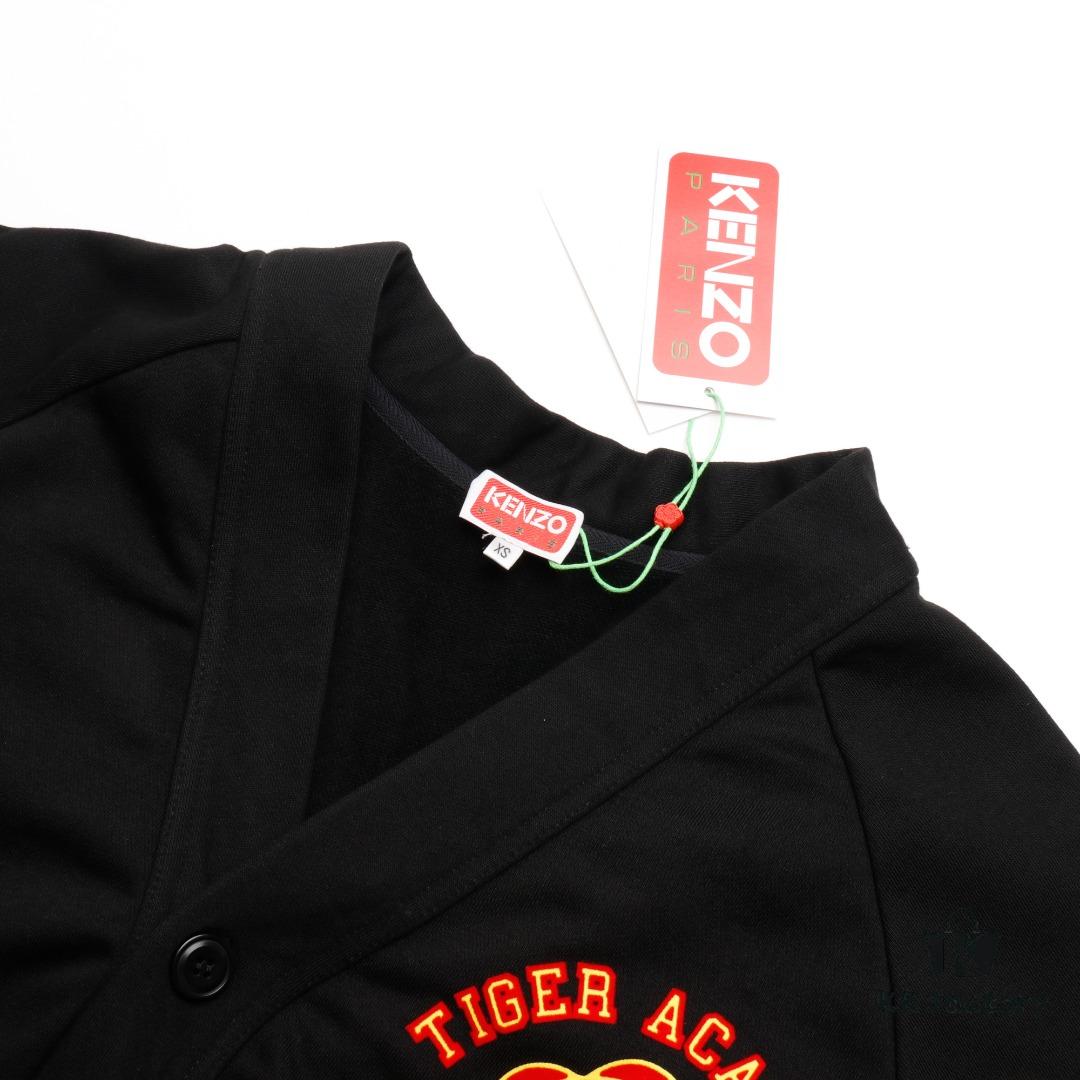 6931a5b3ccd8ab3d7af9a092 KENZO Tiger Floral Flocked Pattern Sweatshirt Cardigan Unisex