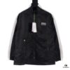 6931a5b8ccd8ab3d7af9a0f2 KENZO KZ 24 New Arrival Black Label White Embroidery Lightweight Cotton Stand-Collar Jacket