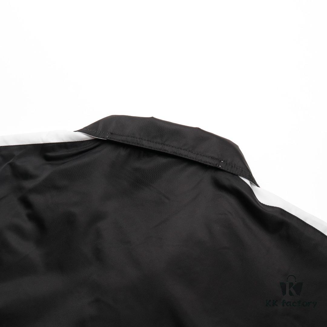 6931a5b8ccd8ab3d7af9a0f8 KENZO KZ 24 New Arrival Black Label White Embroidery Lightweight Cotton Stand-Collar Jacket