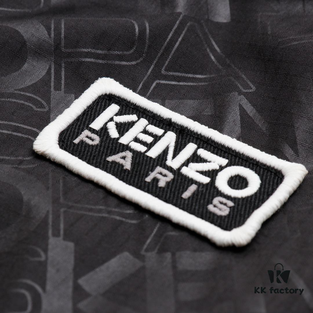 6931a5b9ccd8ab3d7af9a106 KENZO Takada KZ Windbreaker Series All-Over Letter Print Hidden Hood Zip-Up Jacket