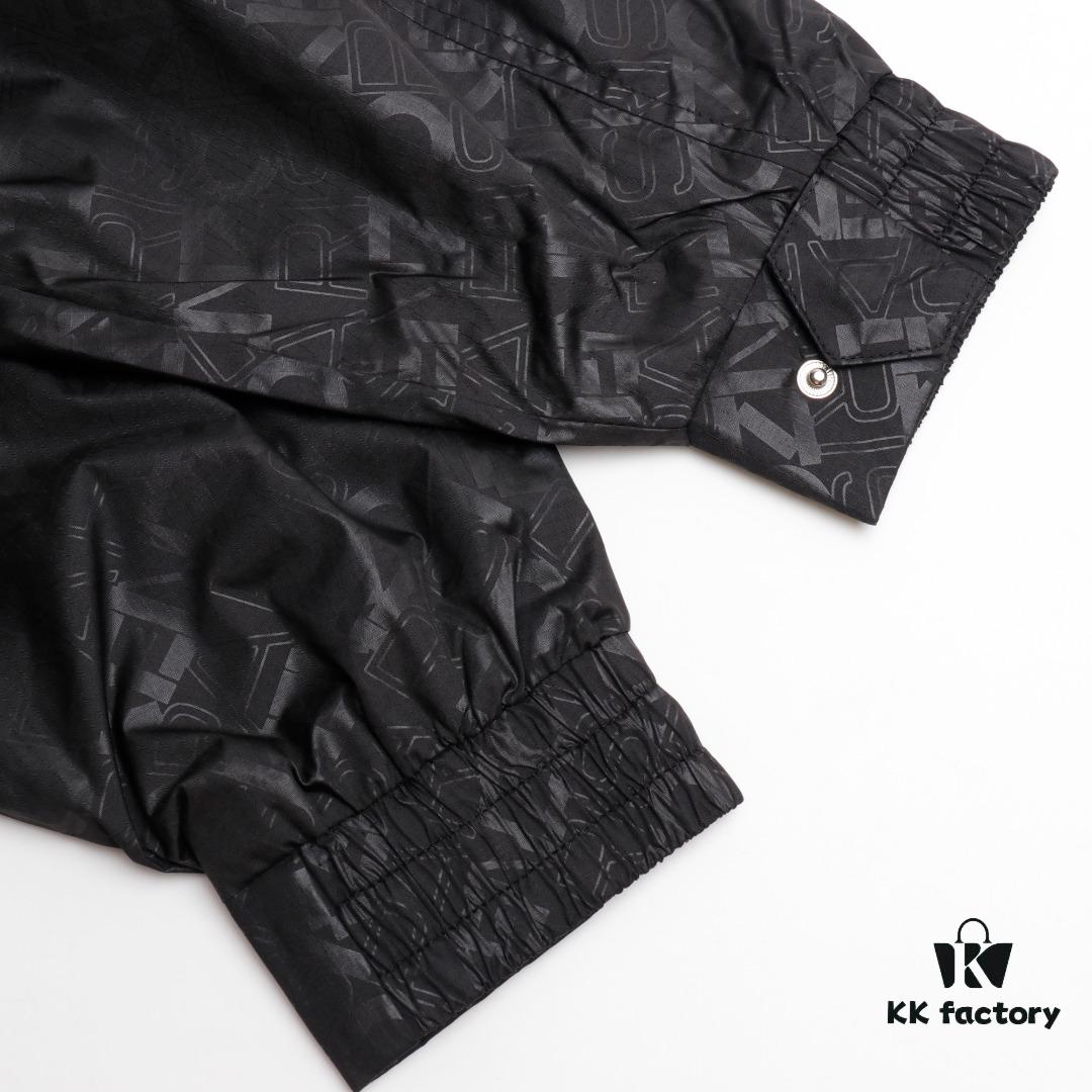 6931a5b9ccd8ab3d7af9a107 KENZO Takada KZ Windbreaker Series All-Over Letter Print Hidden Hood Zip-Up Jacket