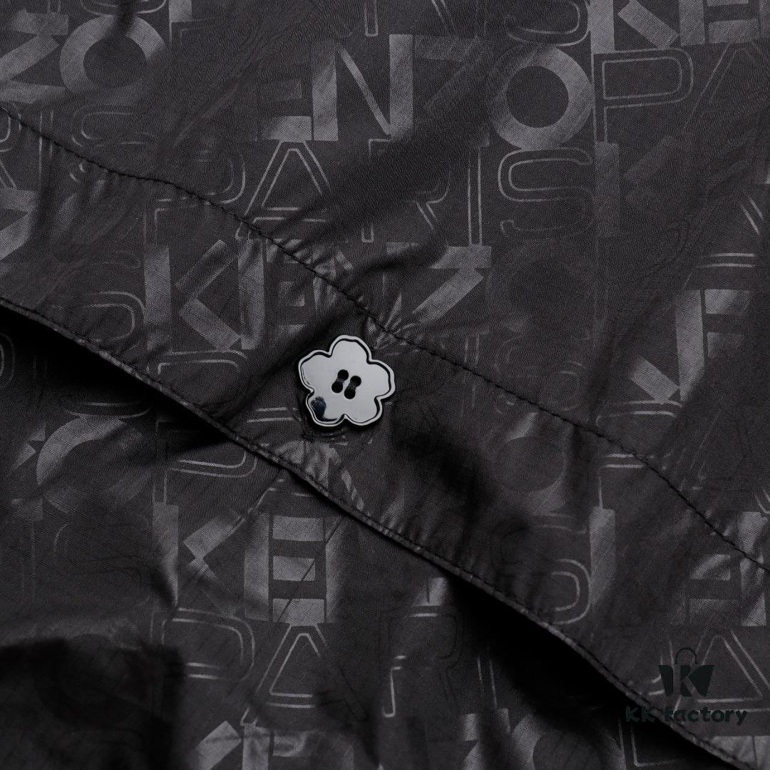6931a5b9ccd8ab3d7af9a109 KENZO Takada KZ Windbreaker Series All-Over Letter Print Hidden Hood Zip-Up Jacket