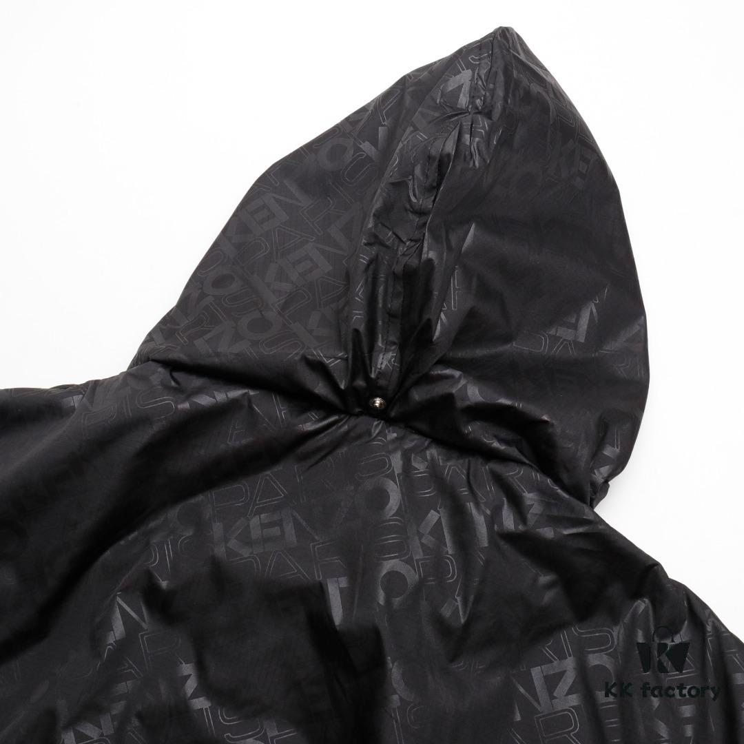 6931a5b9ccd8ab3d7af9a10a KENZO Takada KZ Windbreaker Series All-Over Letter Print Hidden Hood Zip-Up Jacket