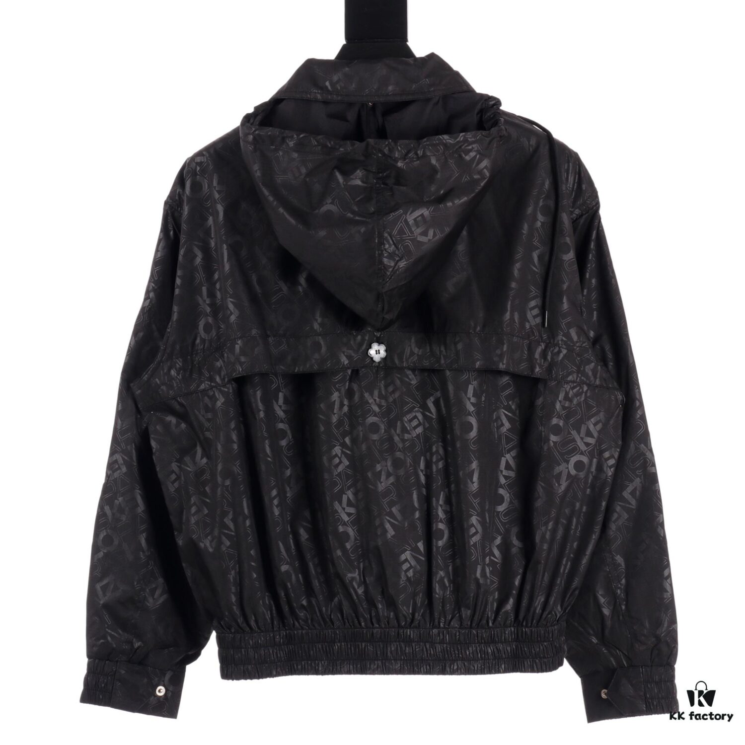 6931a5baccd8ab3d7af9a10c KENZO Takada KZ Windbreaker Series All-Over Letter Print Hidden Hood Zip-Up Jacket