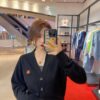 6931a5c1ccd8ab3d7af9a173 KENZO Classic V-Neck Embroidered Logo Unisex Knit Cardigan - Begonia Flower Design
