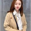 6931a5c2ccd8ab3d7af9a17e KENZO Classic V-Neck Embroidered Logo Unisex Knit Cardigan - Begonia Flower Design