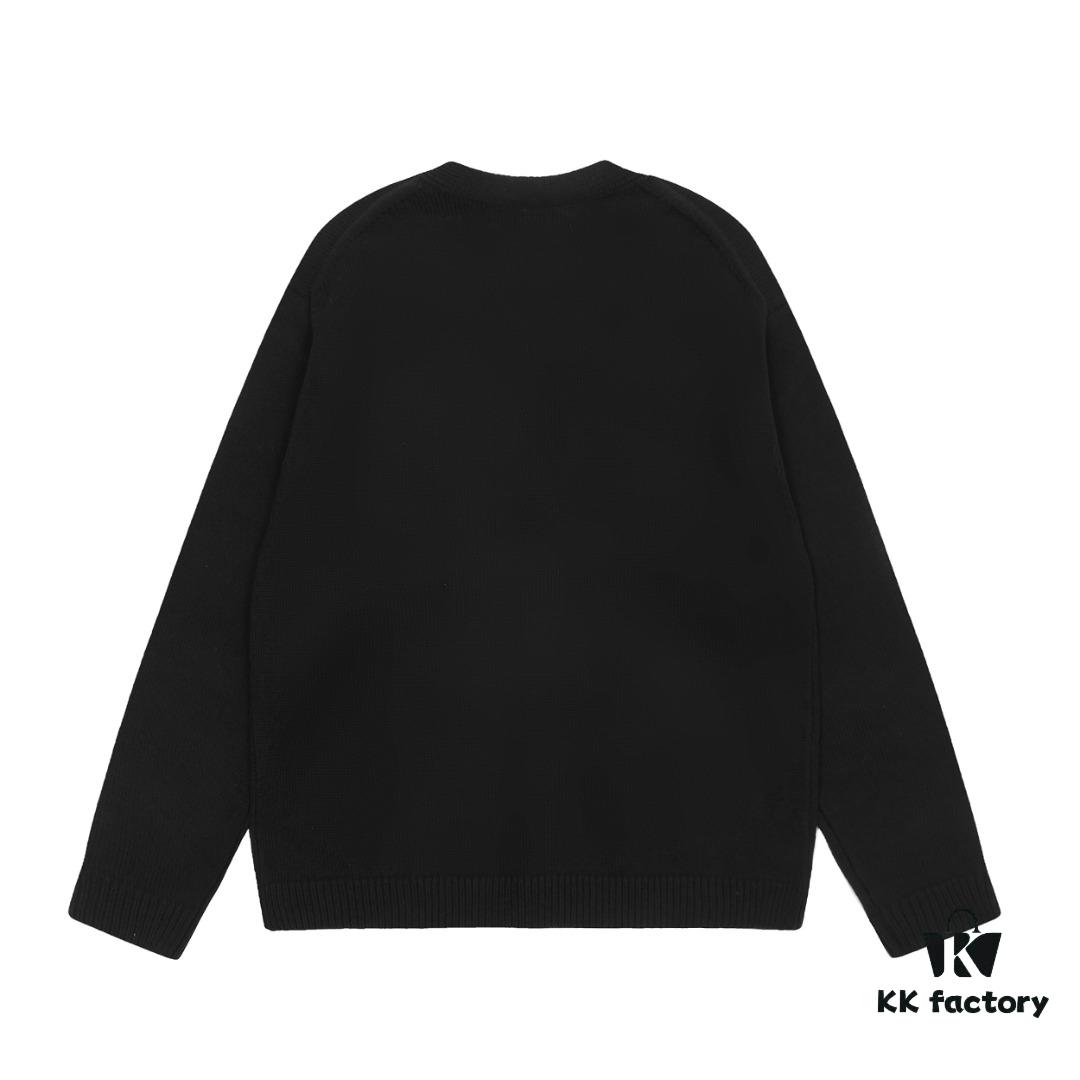6931a5c2ccd8ab3d7af9a181 KENZO Begonia Flower V-Neck Solid Color Embroidered Logo Unisex Knit Cardigan