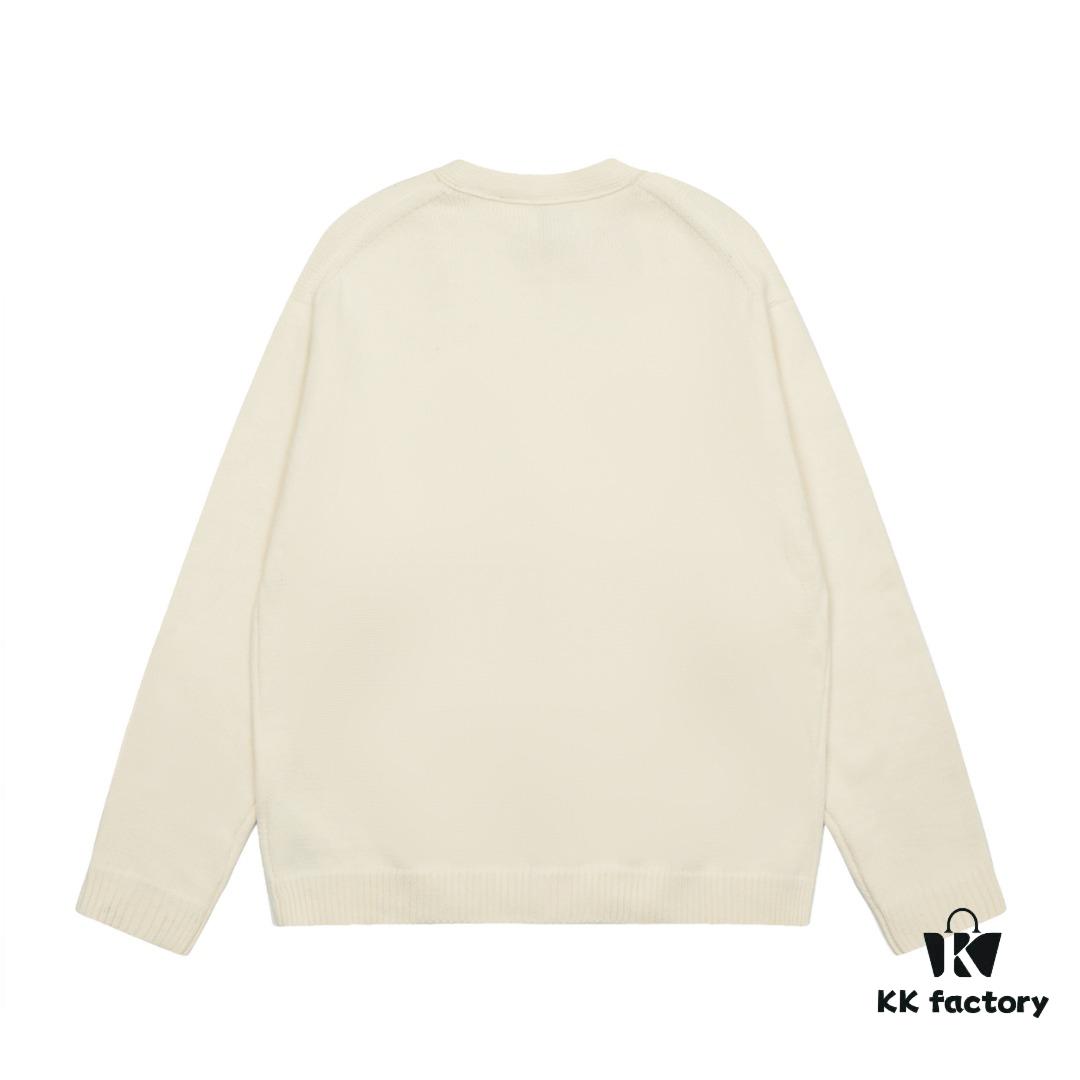 6931a5c2ccd8ab3d7af9a18b KENZO Begonia Flower V-Neck Embroidered Logo Unisex Knit Cardigan
