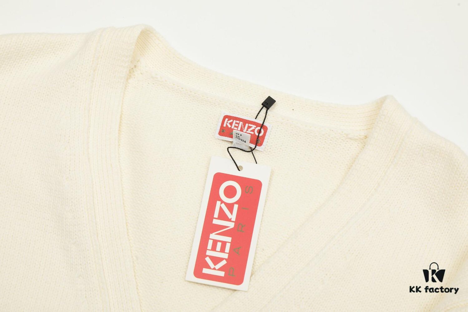6931a5c2ccd8ab3d7af9a18c KENZO Begonia Flower V-Neck Embroidered Logo Unisex Knit Cardigan