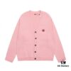 6931a5c3ccd8ab3d7af9a19e KENZO Begonia Flower V-Neck Solid Color Embroidered Logo Unisex Knit Cardigan