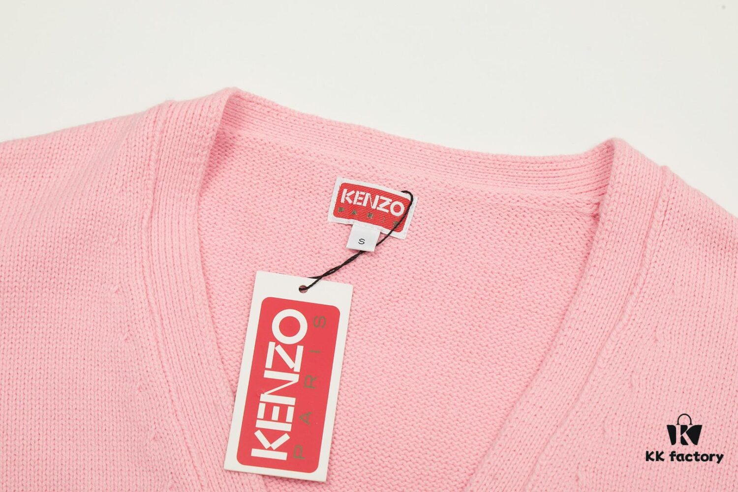 6931a5c3ccd8ab3d7af9a1a0 KENZO Begonia Flower V-Neck Solid Color Embroidered Logo Unisex Knit Cardigan