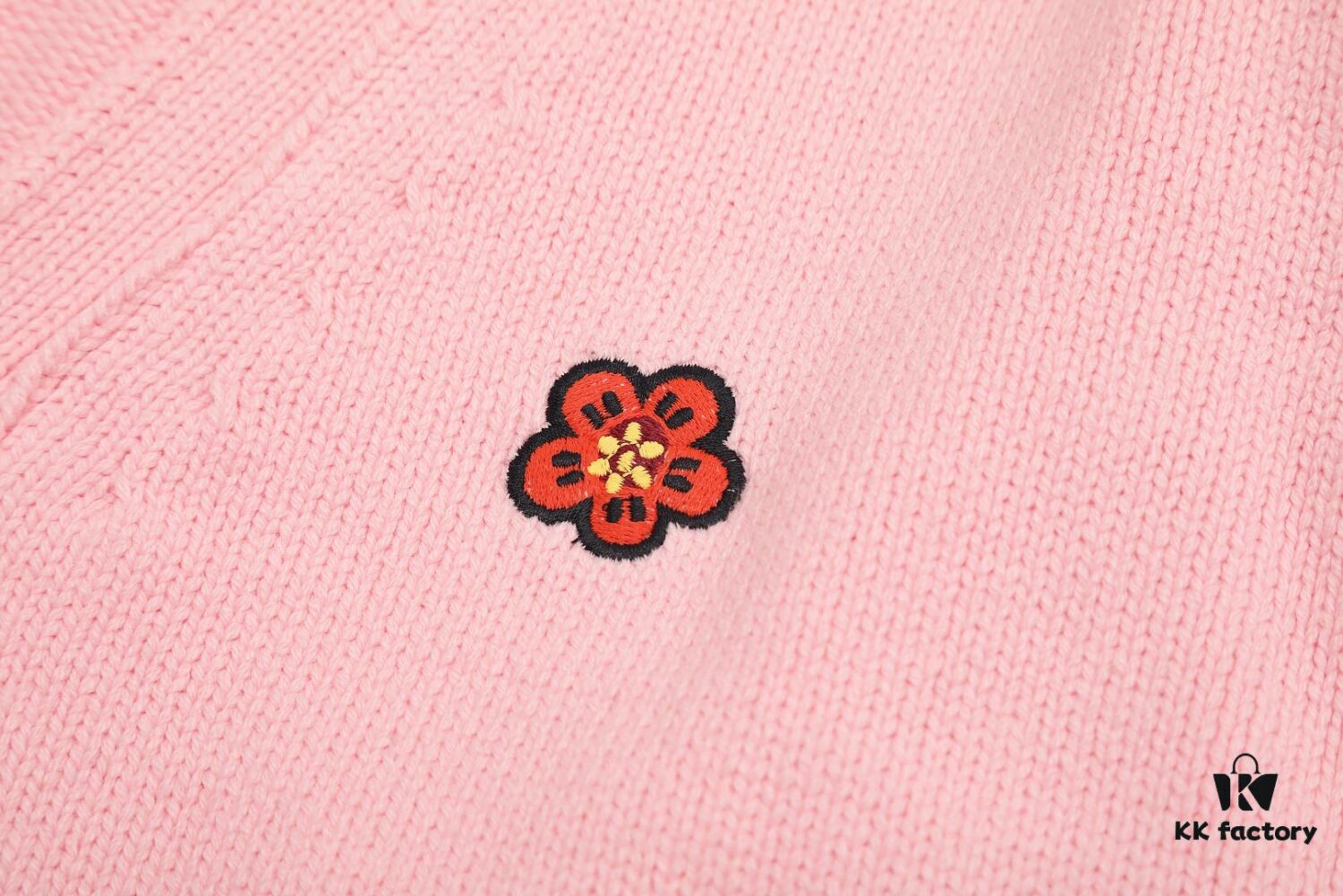 6931a5c4ccd8ab3d7af9a1a2 KENZO Begonia Flower V-Neck Solid Color Embroidered Logo Unisex Knit Cardigan