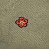 6931a5c5ccd8ab3d7af9a1b6 KENZO Begonia Flower V-Neck Solid Color Embroidered Logo Unisex Knit Cardigan