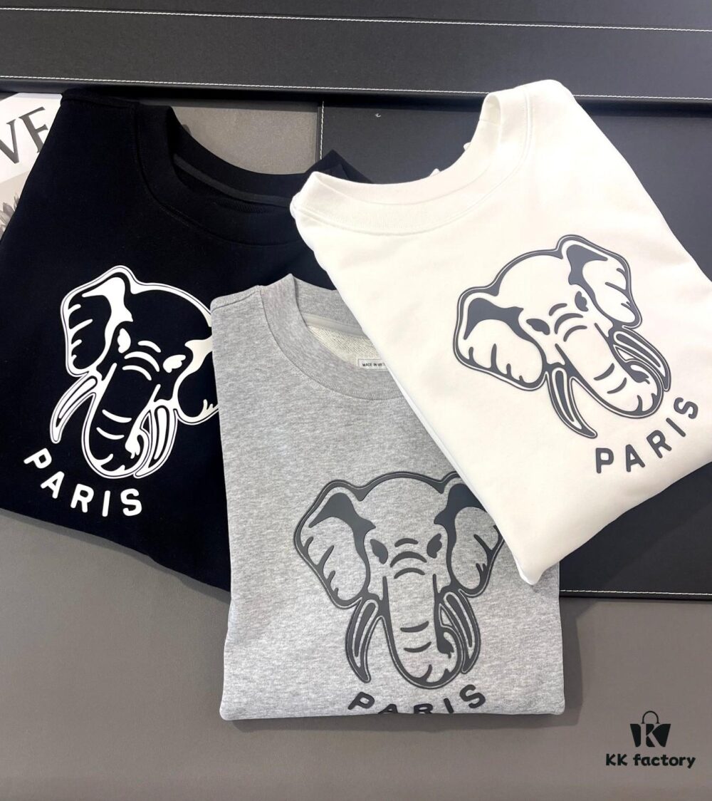 6931a5c7ccd8ab3d7af9a1cd Kenzo Elephant Silicone Patterned 420g Crew Neck Sweatshirt, Unisex Style, Essential for Fall and Winter