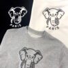 6931a5c7ccd8ab3d7af9a1ce Kenzo Elephant Silicone Patterned 420g Crew Neck Sweatshirt, Unisex Style, Essential for Fall and Winter