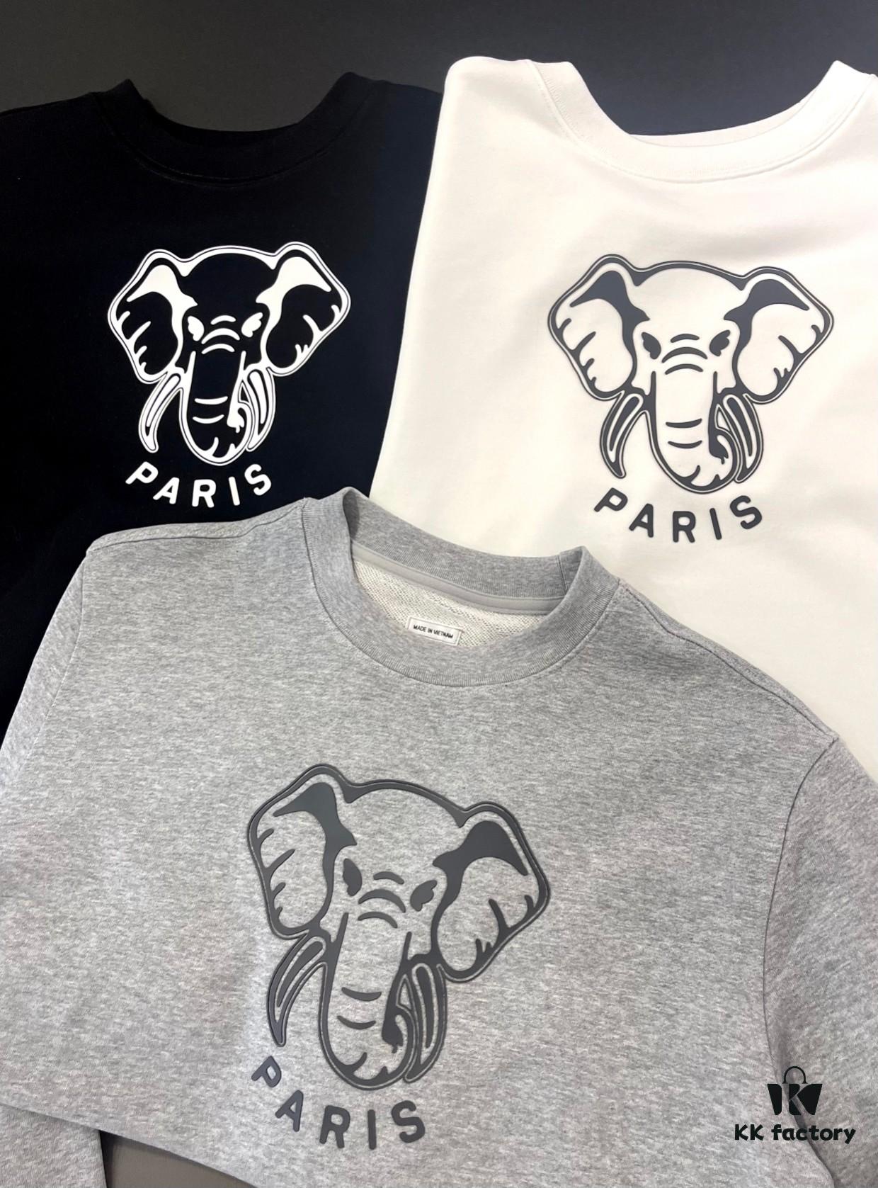 6931a5c7ccd8ab3d7af9a1ce Kenzo Elephant Silicone Patterned 420g Crew Neck Sweatshirt, Unisex Style, Essential for Fall and Winter