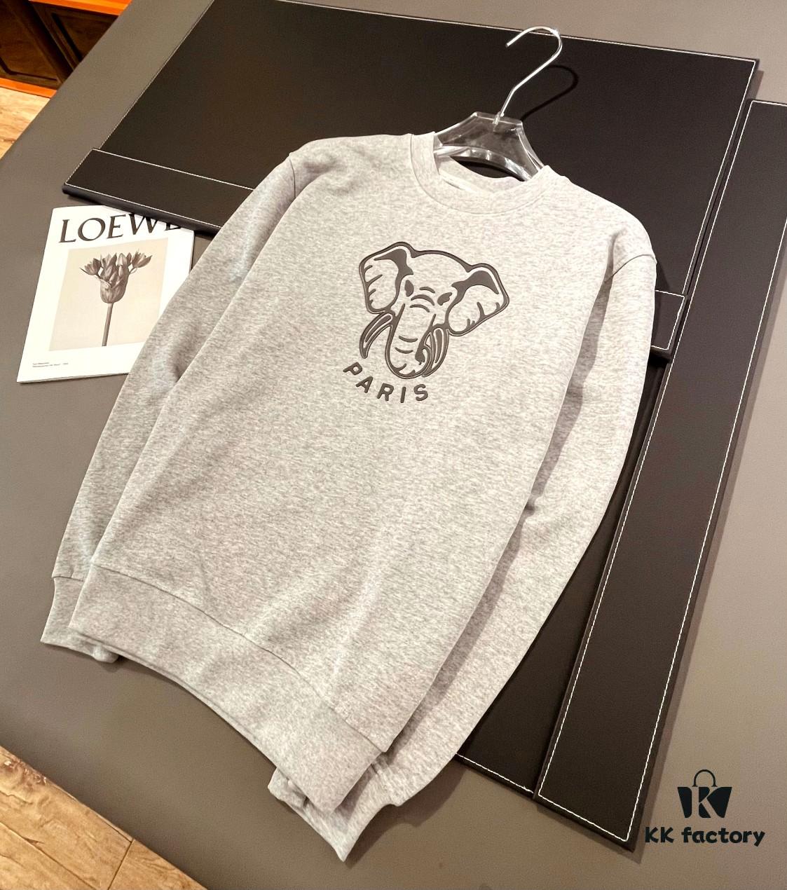 6931a5c7ccd8ab3d7af9a1cf Kenzo Elephant Silicone Patterned 420g Crew Neck Sweatshirt, Unisex Style, Essential for Fall and Winter