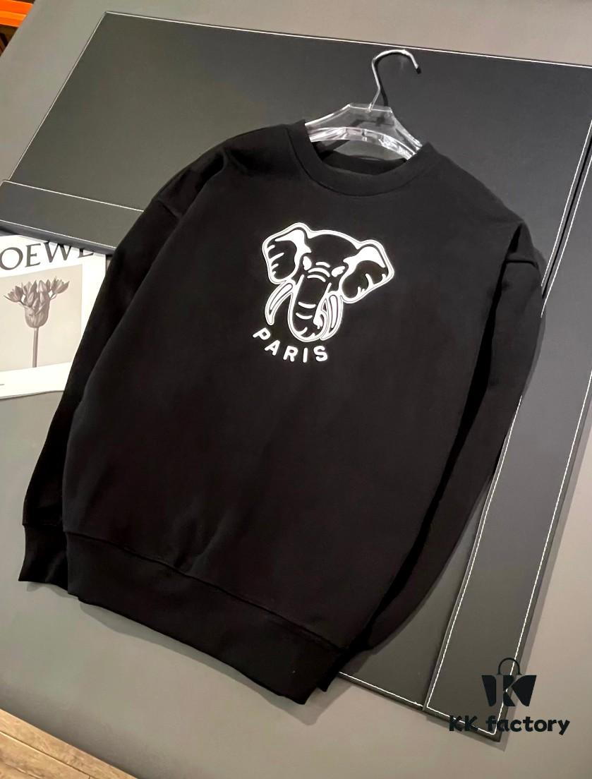 6931a5c7ccd8ab3d7af9a1d1 Kenzo Elephant Silicone Patterned 420g Crew Neck Sweatshirt, Unisex Style, Essential for Fall and Winter