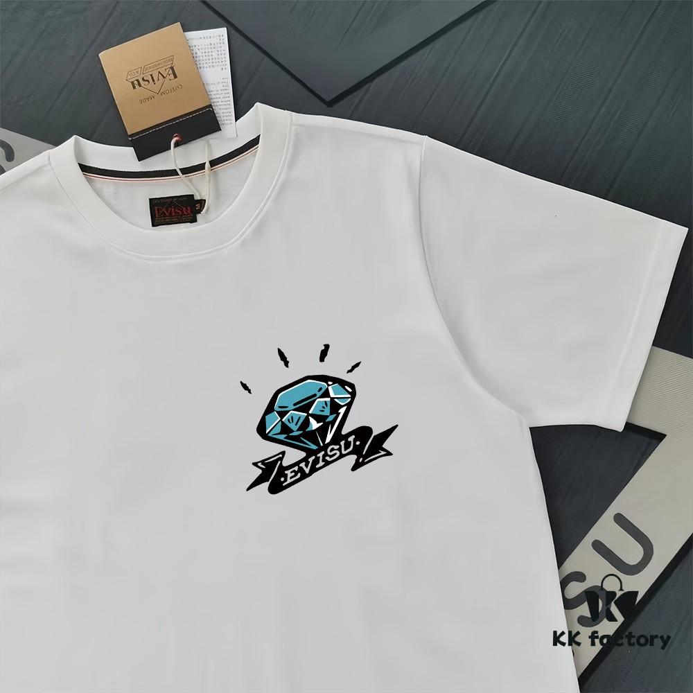 6931a5c9ccd8ab3d7af9a1f8 Evisu Fortune God 2025 New Print T-Shirt High Version Premium Quality 300g Double-Yarn Pure Cotton Fabric Unisex Loose Fit