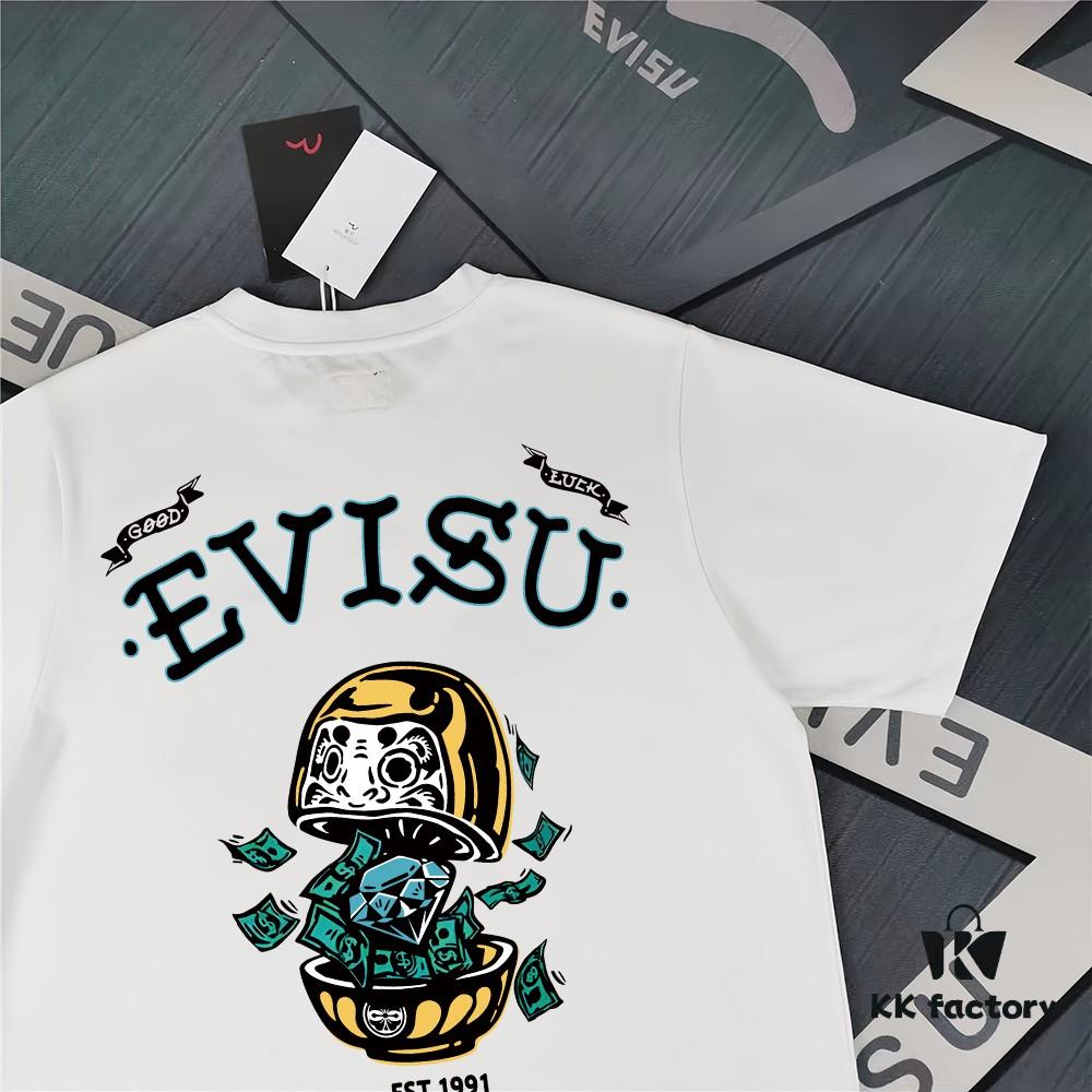 6931a5c9ccd8ab3d7af9a1f9 Evisu Fortune God 2025 New Print T-Shirt High Version Premium Quality 300g Double-Yarn Pure Cotton Fabric Unisex Loose Fit