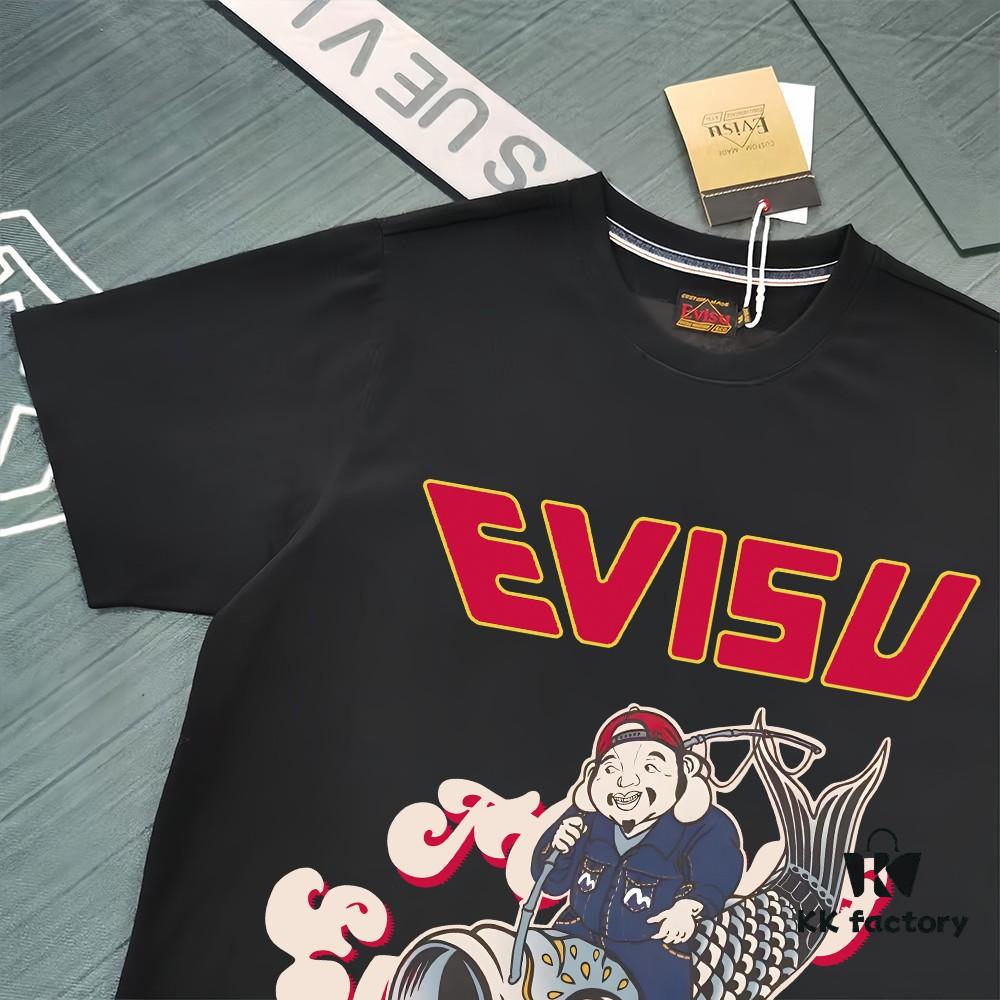 6931a5caccd8ab3d7af9a207 Evisu 2025 New Year God Printed T-Shirt High-Quality Version Premium 300g Double-Yarn Cotton Unisex Loose Fit T-Shirt