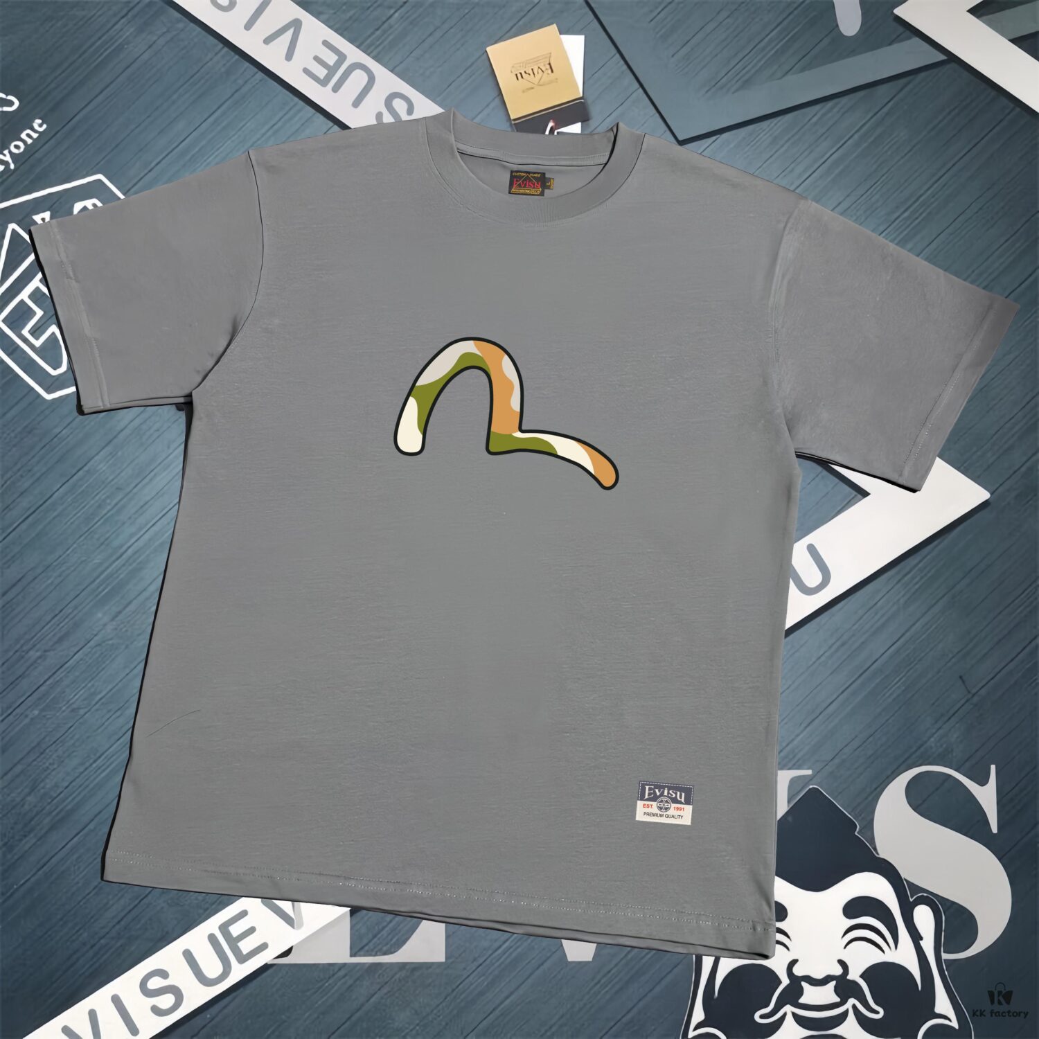 6931a5cbccd8ab3d7af9a223 Evisu Fortune God 2025 New Print T-Shirt High Version High Quality Made of 300g Double-Yarn Cotton Fabric Unisex