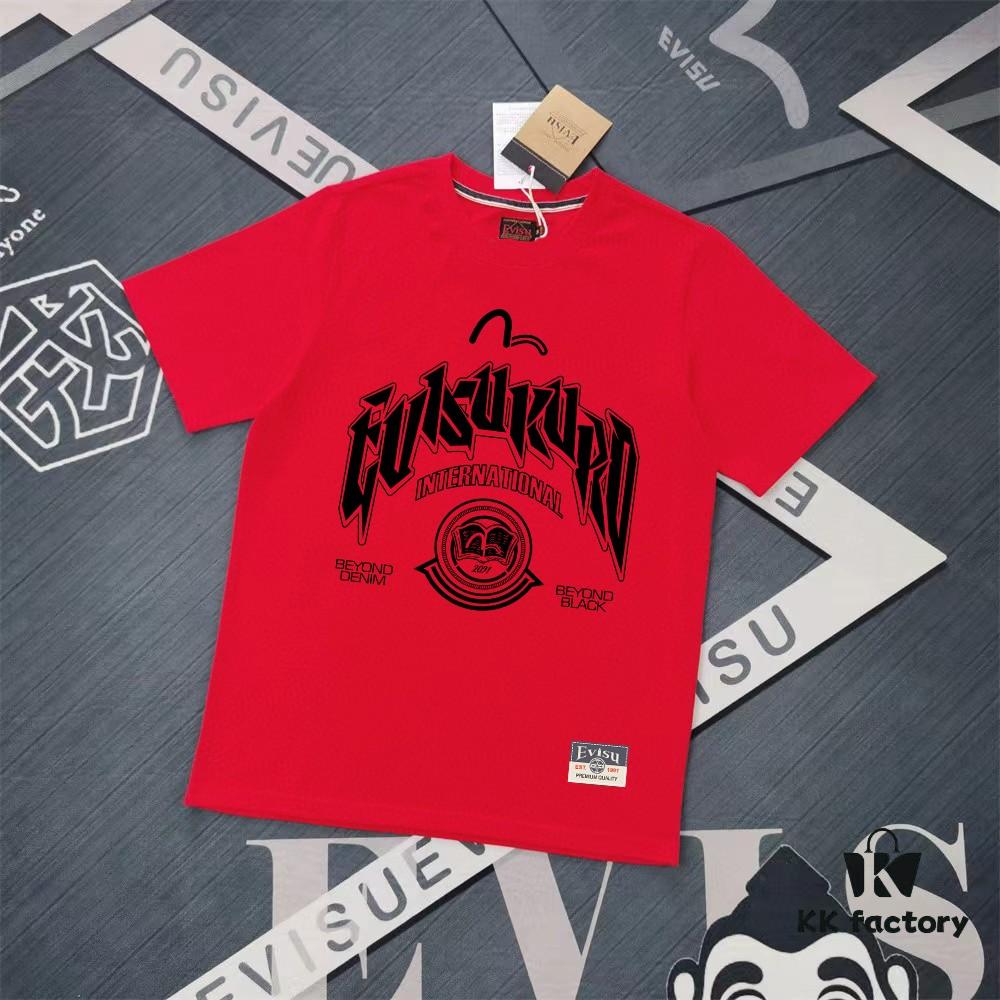 Evisu 2025 New Year God Printed T-Shirt High-Quality Version Premium 300g Double-Yarn Cotton Unisex Loose Fit T-Shirt