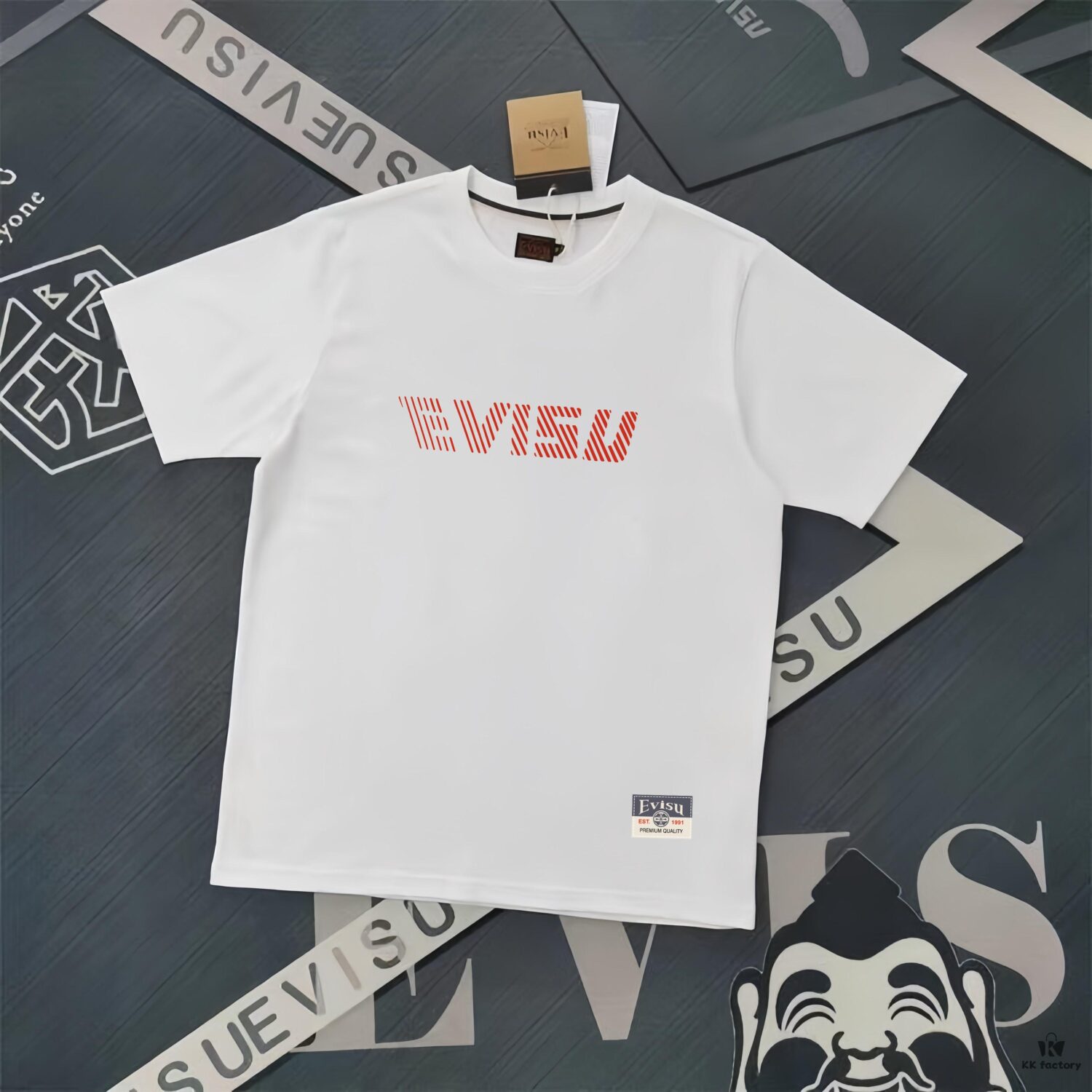 6931a5ceccd8ab3d7af9a251 Evisu Fortune God 2025 New Print T-Shirt High Version Premium Quality 300g Double-Yarn Pure Cotton Fabric Unisex Loose Fit