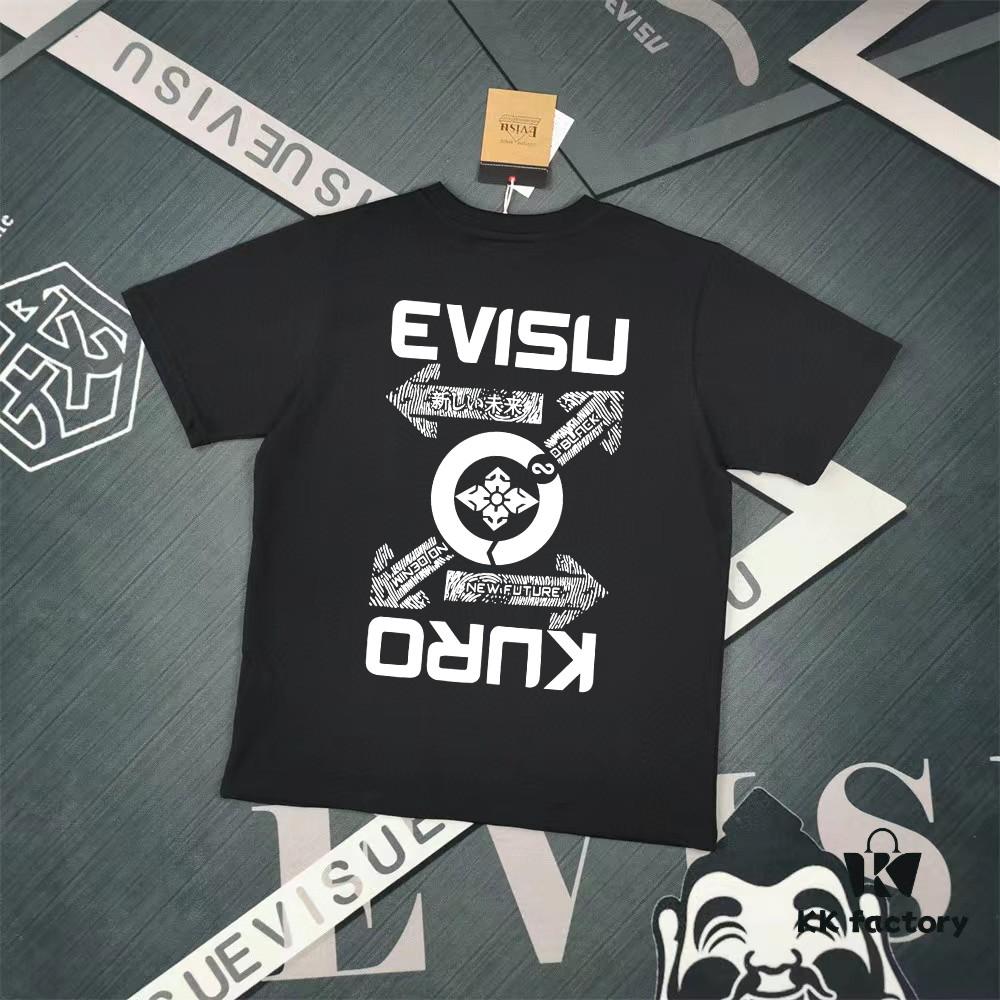 6931a5d0ccd8ab3d7af9a26f Evisu 2025 New Year God Printed T-Shirt High-Quality Version Unisex Loose Fit Cotton Double-Yarn 300gsm