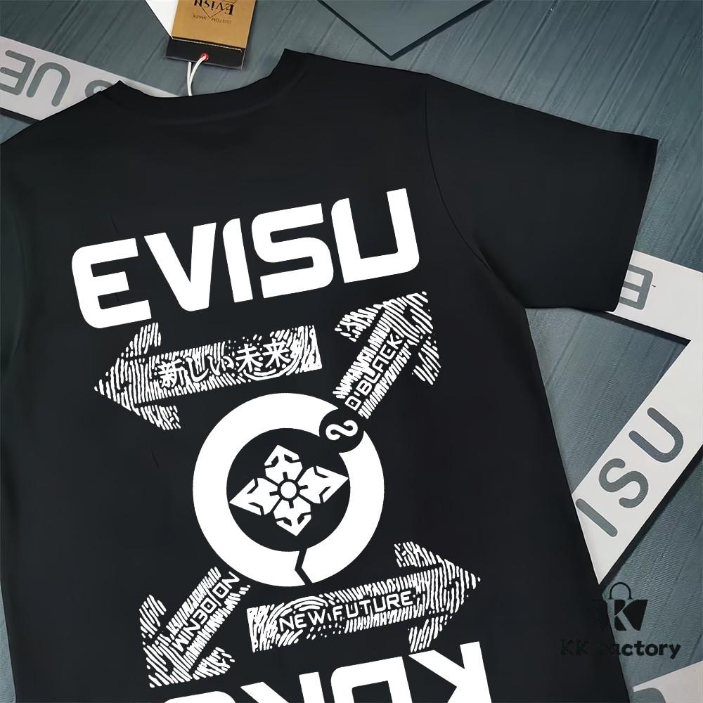 6931a5d0ccd8ab3d7af9a273 Evisu 2025 New Year God Printed T-Shirt High-Quality Version Unisex Loose Fit Cotton Double-Yarn 300gsm