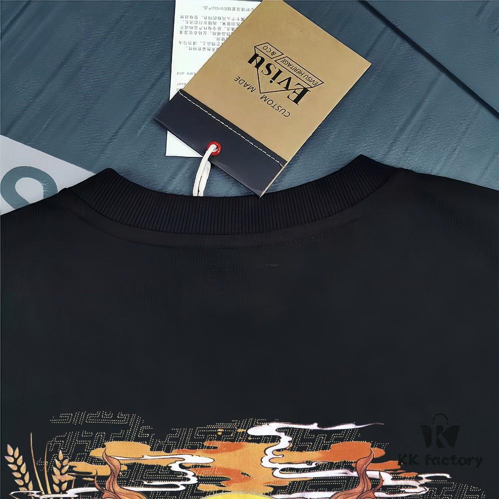 6931a5d3ccd8ab3d7af9a2a9 Evisu 2025 New Year God Printed T-Shirt High Version Premium Quality 300g Double-Combed Pure Cotton Fabric Unisex Loose Fit
