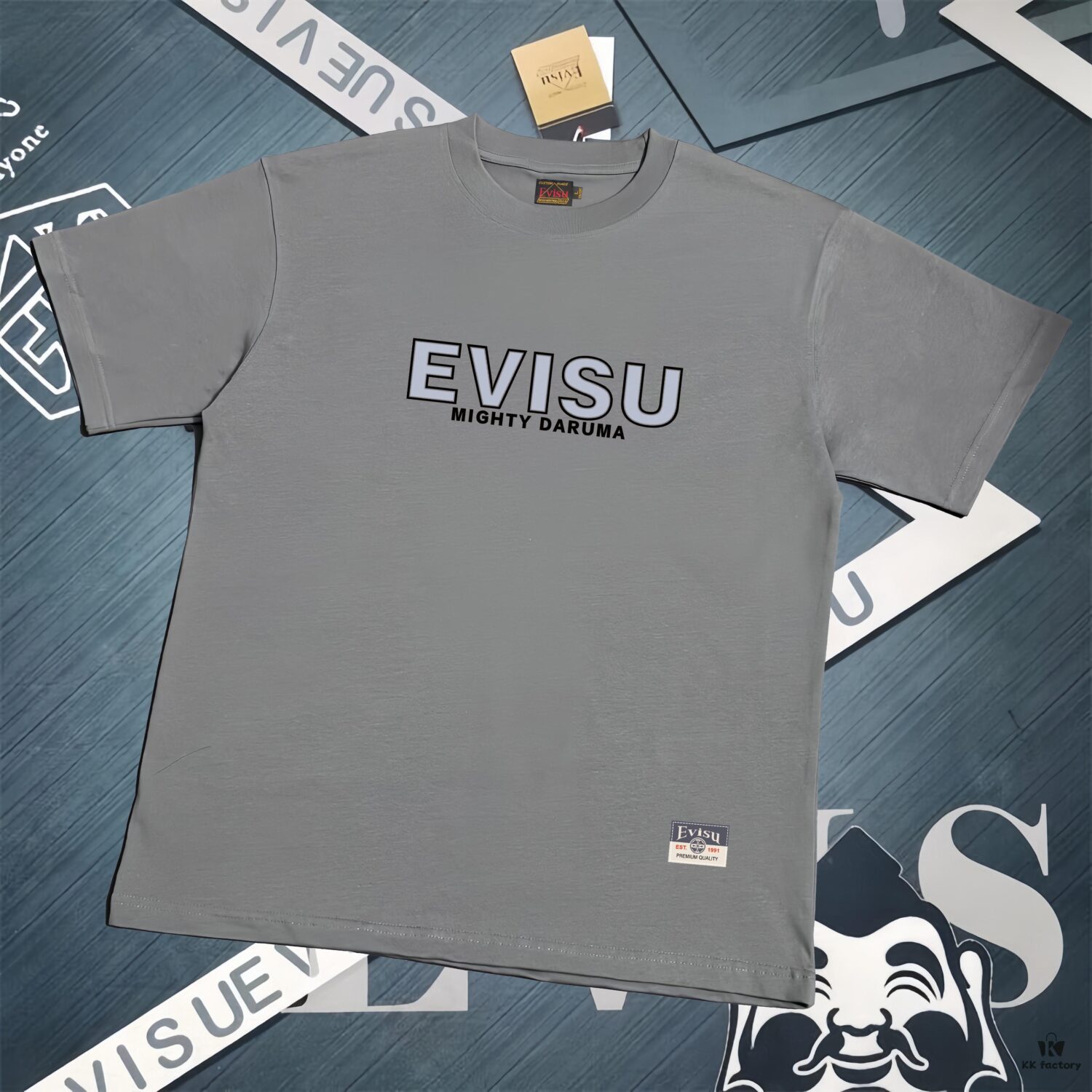 6931a5d3ccd8ab3d7af9a2ab Evisu 2025 New Year God Printed T-Shirt High-Quality Version Premium Quality 300g Double-Yarn Pure Cotton Fabric Unisex Loose Fit