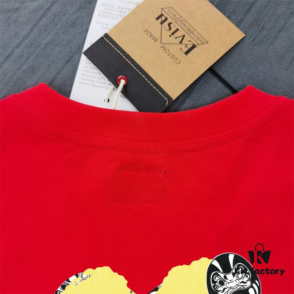 6931a5d4ccd8ab3d7af9a2b4 Evisu 2025 New Year God Printed T-Shirt High Version High Quality Made of 300g Double-Yarn Pure Cotton Fabric Unisex